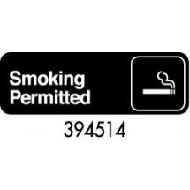 Royal ROY 394514 Black &quot;Smoking Permitted&quot; Sign 3&quot; x 9&quot;
