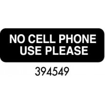 Royal ROY 394549 Black &quot;No Cell Phone Use Please&quot; Sign 3&quot; x 9&quot;