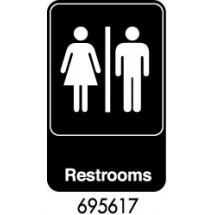 Royal ROY 695617 Black &quot;Restrooms&quot; Sign 6&quot; x 9&quot;