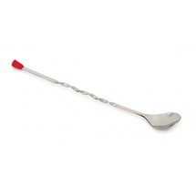 Royal ROY BAR 11 11" Bar Spoon with Twisted Handle and Red Knob