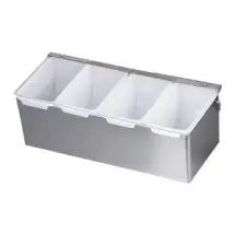 Royal ROY CDS 4 Stainless Steel 4 Compartment Condiment Dispenser with Plastic Inserts