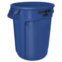 Rubbermaid Brute Blue Round Trash Container, 32 Gallon