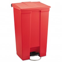 Rubbermaid Commercial Step-On Red Waste Container, 23 Gallon