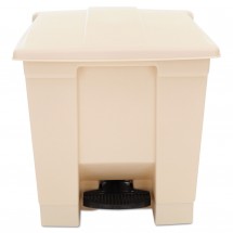 Rubbermaid Commercial Step-On Square Beige Waste Container, 8 Gallon
