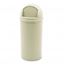 Rubbermaid Marshal Classic Round Beige Waste Container, 15 Gallon 