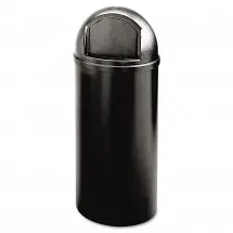 Rubbermaid Marshal Classic Round Black Waste Container, 15 Gallon 