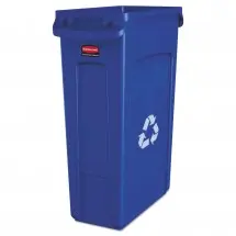 Rubbermaid Slim Jim Blue Recycling Container with Venting Channels, 23 Gallon 