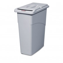 Rubbermaid Slim Jim Confidential Document Receptacle with Lid, Gray, 23 Gallon