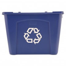 Rubbermaid Stacking Blue Recycle Bin, 14 Gallon