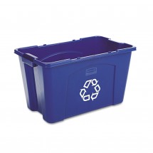 Rubbermaid Stacking Blue Recycle Bin, 18 Gallon 