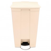 Rubbermaid Step-On Waste Receptacle with Wheels, Beige, 23 Gallon
