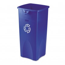 Rubbermaid Untouchable Blue Square Recycling Container, 23 Gallon 
