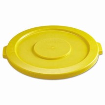 Rubbermaid Yellow Flat Top Lid for Round Brute Containers 32 Gallon