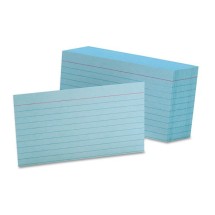 Ruled Index Cards, 3 x 5, Blue, 100/Pack