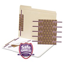 SafeSHIELD Fasteners, 2" Capacity, 2.75" Center to Center, Purple, 50/Box