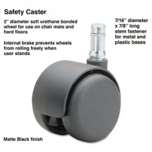 Safety Casters,Standard Neck, Polyurethane, B Stem, 110 lbs/Caster, 5/Set
