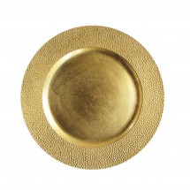 The Jay Companies 1182760 Round Gold Pebbled Charger Plate 13&quot;
