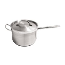 CAC China S3AP-7H Stainless Steel Saucepan with Helper Handle & Lid 7.5 Qt.