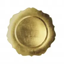 TigerChef Round Gold Scalloped Edge Charger Plate 13