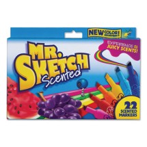 Mr. Sketch Scented Watercolor Marker, Broad Chisel Tip, Assorted Colors, 12/Set