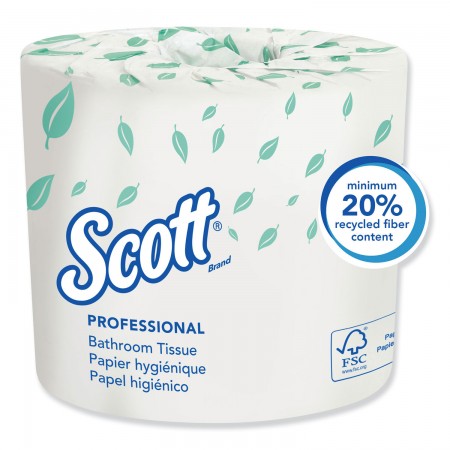 Scott Essential Standard Roll 2-Ply Bathroom Tissue, 550 Sheets/Roll, 20 Rolls/Carton