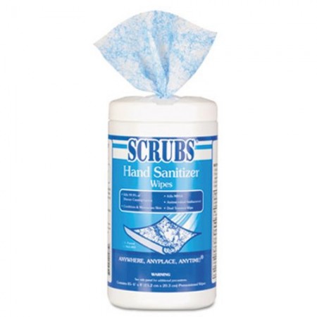 Scrubs Antimicrobial Hand Sanitizer Wipes, 85 Canister, 6/Carton