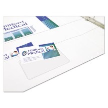 Self-Adhesive Top-Load Business Card Holders, 3.5 x 2, Clear, 10/Pack
