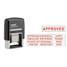Self-Inking Stamps, 12-Message, Self-Inking, 1 1/4 x 3/8, Red
