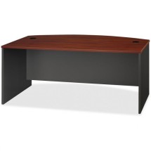 Series C Collection 72W Bow Front Desk Shell, 71.13w x 36.13d x 29.88h, Hansen Cherry/Graphite Gray