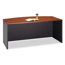 Series C Collection 72W Bow Front Desk Shell, 71.13w x 36.13d x 29.88h, Natural Cherry