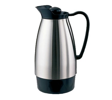 Service Ideas CGCS10SS Classic Stainless Carafe with Black 1 Liter