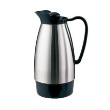 Service Ideas CGCS10SS Classic Stainless Carafe with Black 1 Liter