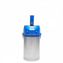 Service Ideas CTAL25BLU Stainless Steel Lined Airpot with Lever, Blue Top 2.5 Liter