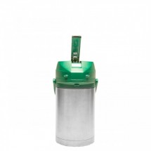Service Ideas CTAL25GRN Stainless Steel Lined Airpot with Lever, Green Top, 2.5 Liter