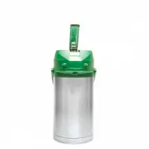 Service Ideas CTAL30GRN Stainless Steel Lined Airpot with Lever, Green Top, 3.0 Liter
