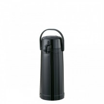 Service Ideas ECA22PBL Eco-Air Smooth Black Plastic Glass Lined Vacuum Pump Lid Airpot 2.2 Liter