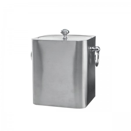 Service Ideas IBSQ3BS Brushed Stainless Square Ice Bucket, 3 Liter