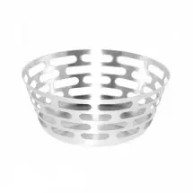 Service Ideas SB-63 Mod18 Round Stainless Bread Basket, 12&quot;