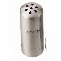 Service Ideas STCTEARCOCOA Stainless Steel Teardrop Condiment Shaker with Cocoa Imprint