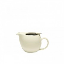 Service Ideas TPCV16WH Oval White Ceramic Teapot 16 oz.