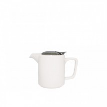 Service Ideas TPCW16WH White Ceramic Square Teapot, 16 oz.