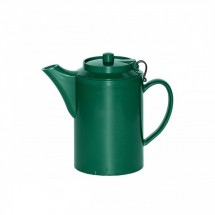 Service Ideas TST612FG Double Wall Forest Green Plastic Teapot with Tether 16 oz.