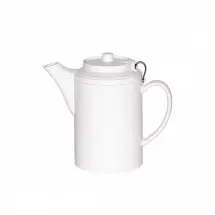 Service Ideas TST612WH Double Wall White Plastic Teapot with Tether 16 oz.