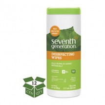 Seventh Generation Botanical Disinfecting Wipes, 8&quot; x 7&quot;, White, 35 Count, 12/Carton