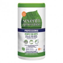 Seventh Generation Disinfecting Multi-Surface Wipes, 8&quot; x 7&quot; Lemongrass Citrus, 70/Canister, 6/Carton