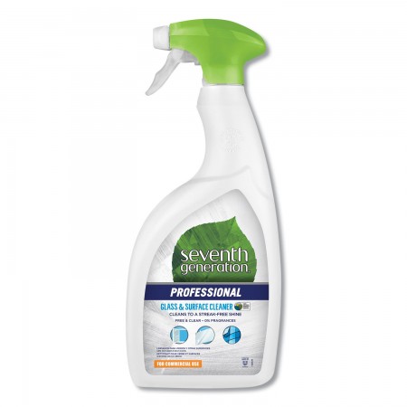 Seventh Generation Free & Clear Glass and Surface Cleaner, 32 oz. Spray Bottle, 8/Carton