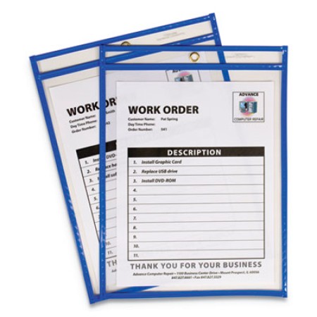 Shop Ticket Holders, Stitched, Both Sides Clear, 75 Sheets, 11 x 14, 25/Box