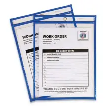 Shop Ticket Holders, Stitched, Both Sides Clear, 75 Sheets, 12 x 9, 25/Box