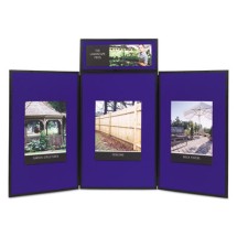 Show-It! Display System, 72 x 36, Blue/Gray Surface, Black Frame