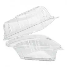 Dart Showtime Clear Hinged Plastic Pie Wedge Containers , 6.67 oz. -  250 pcs